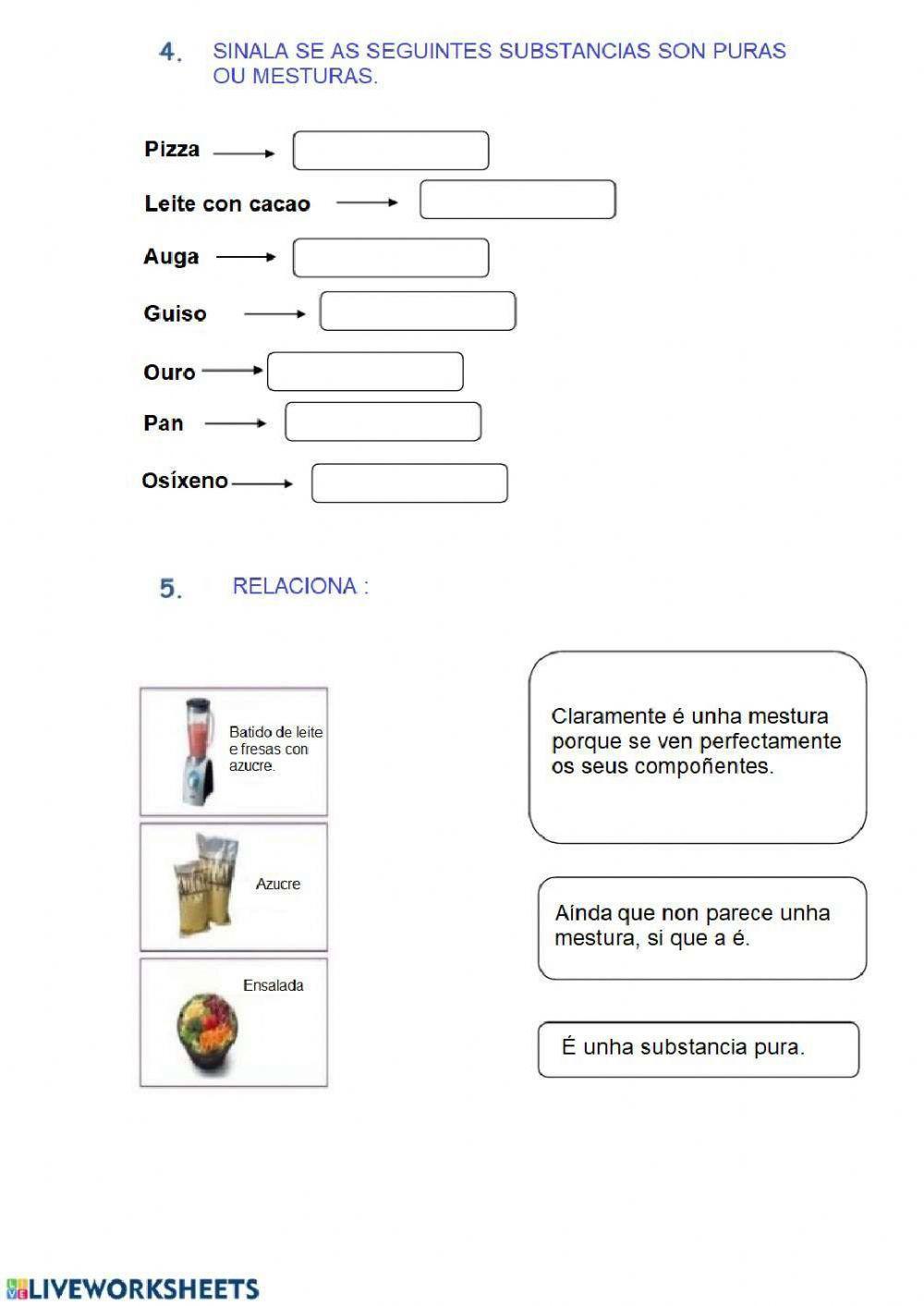 Substancias puras e mesturas