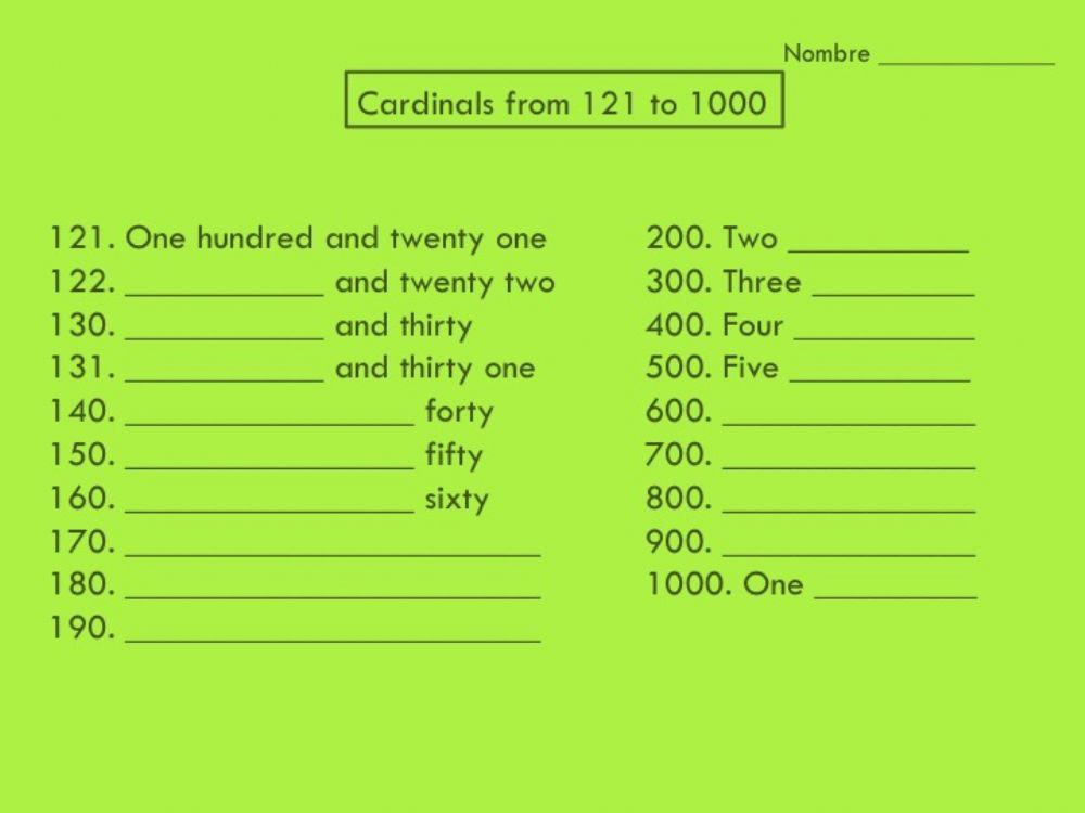 Cardinals 121-1000 Writing