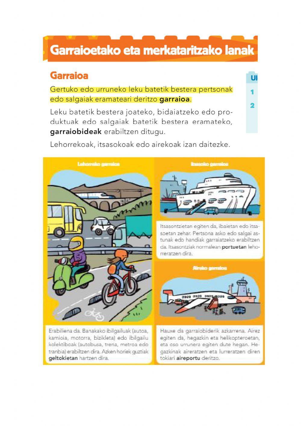 Garraiobideak eta merkataritza Garraiobideak eta merkataritza