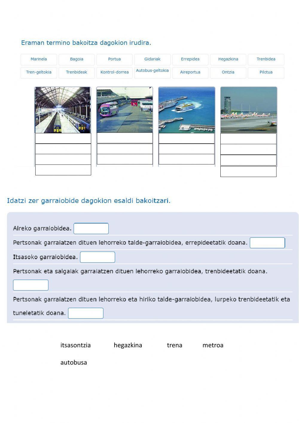 Garraiobideak eta merkataritza Garraiobideak eta merkataritza
