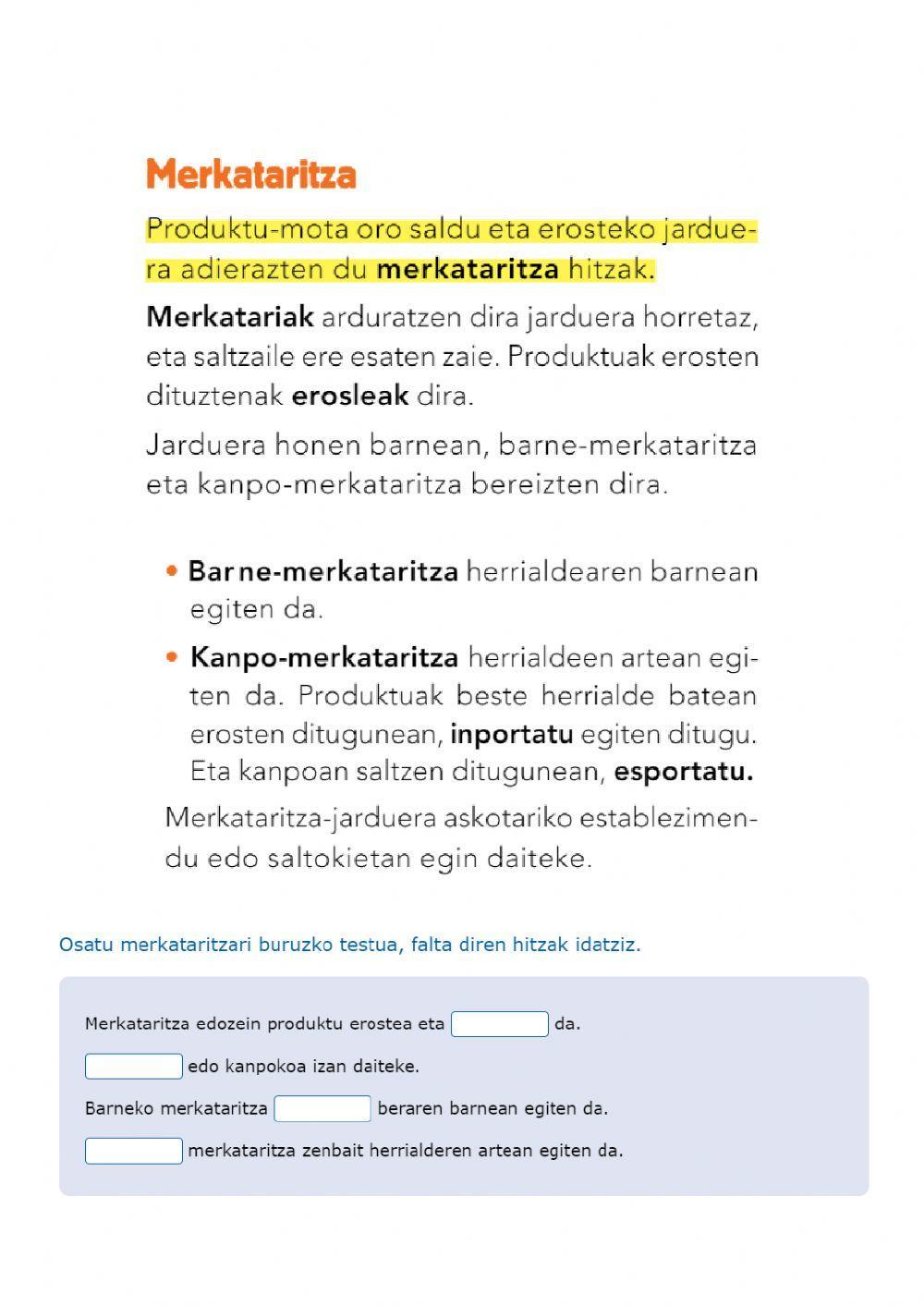 Garraiobideak eta merkataritza Garraiobideak eta merkataritza