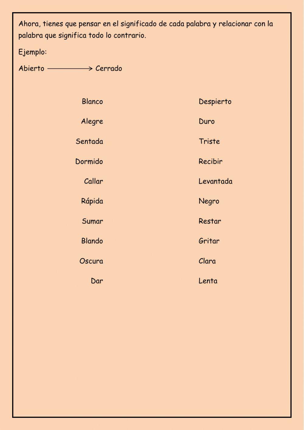 Sinónimos y antónimos