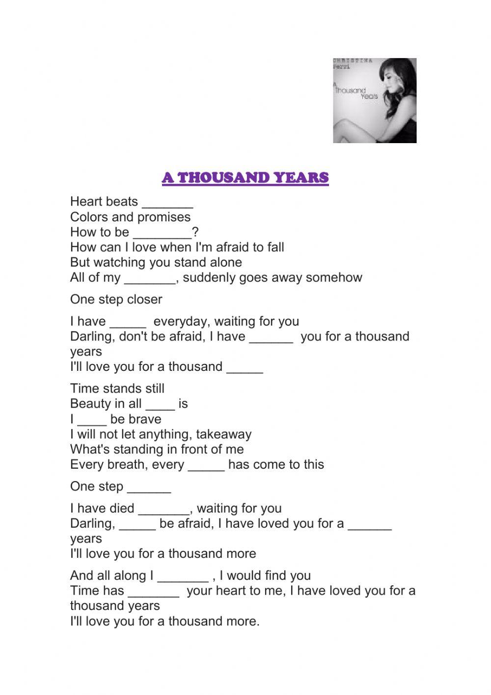A thousand years A thousand years