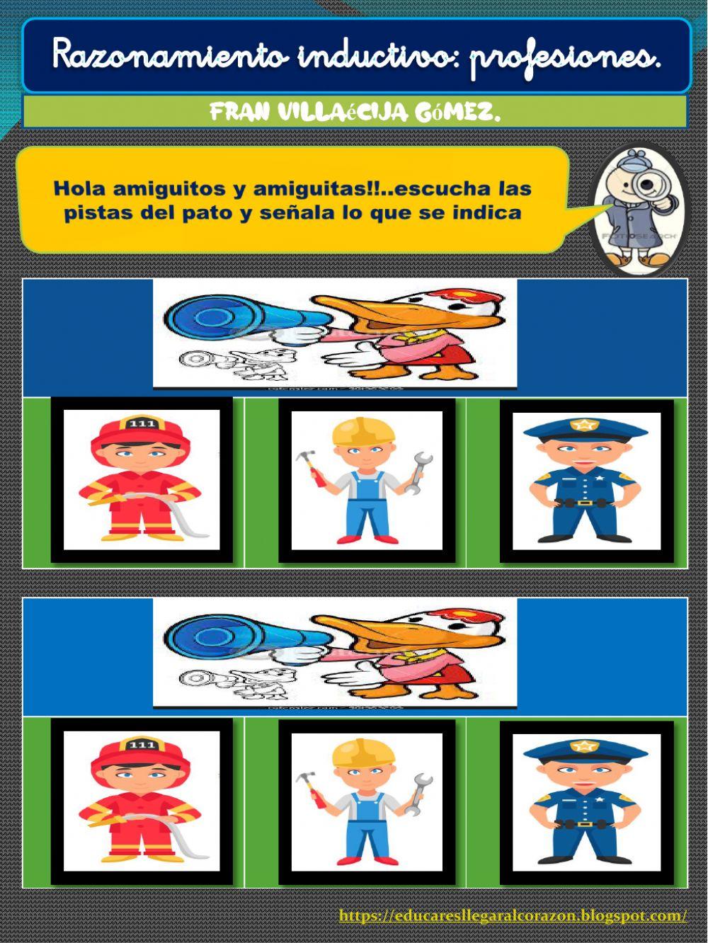 Razonamiento inductivo: profesiones