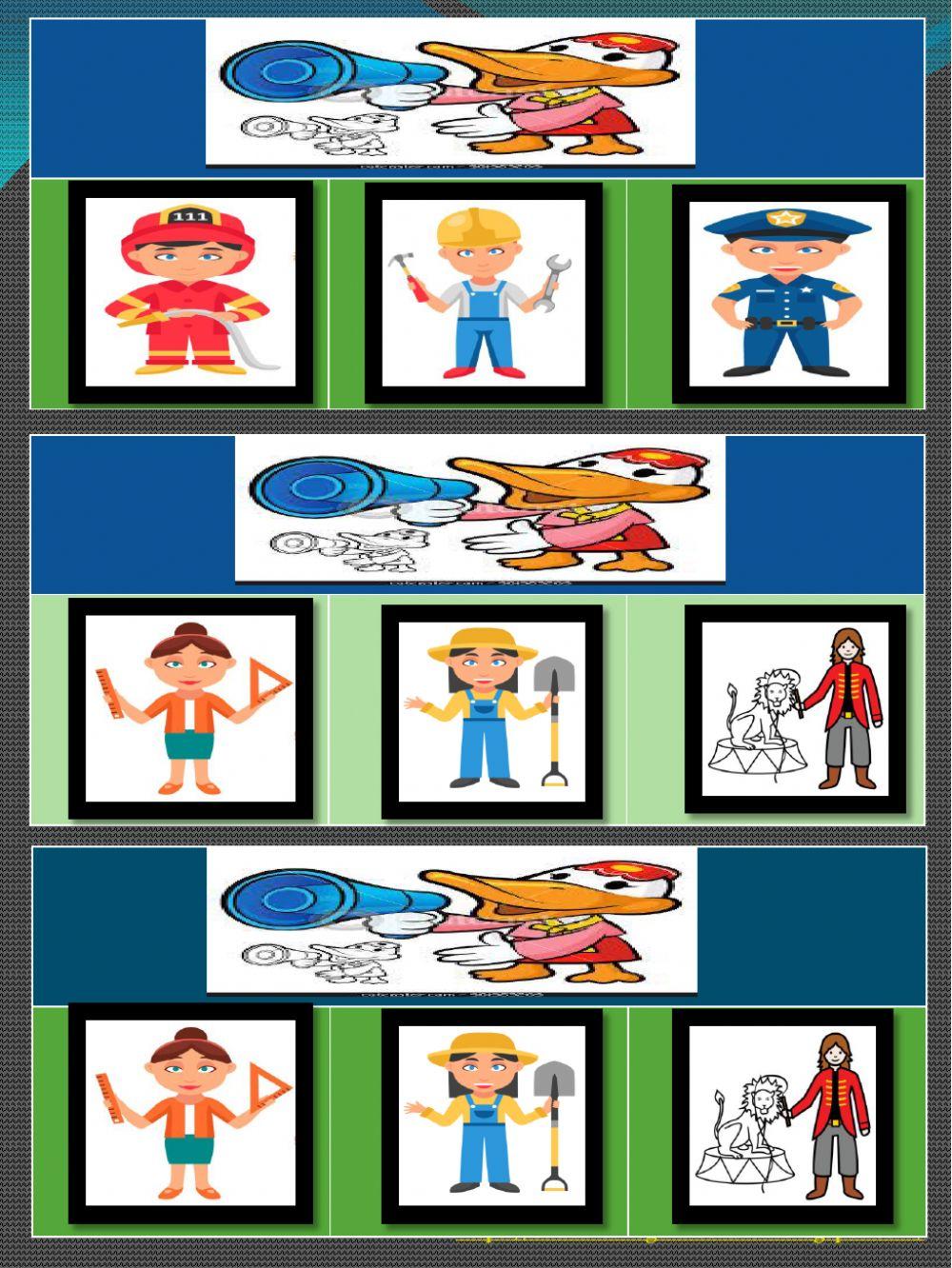 Razonamiento inductivo: profesiones