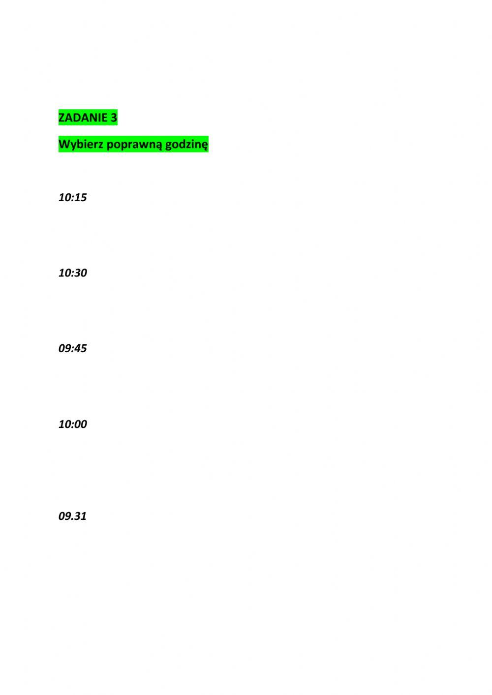 Time and routine exercises