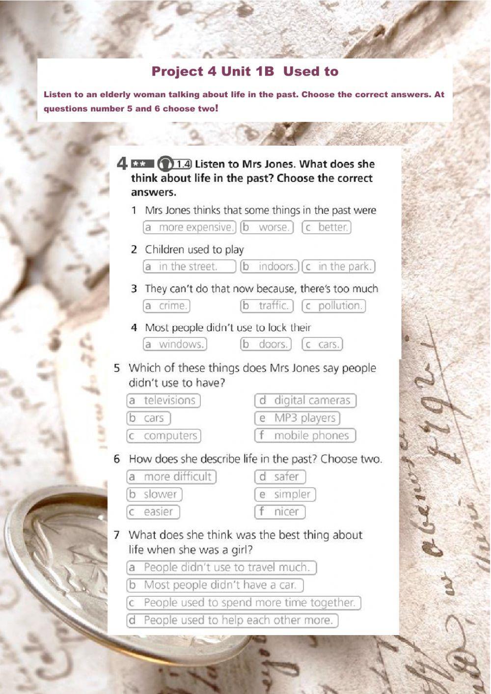 Used to... Life in the past