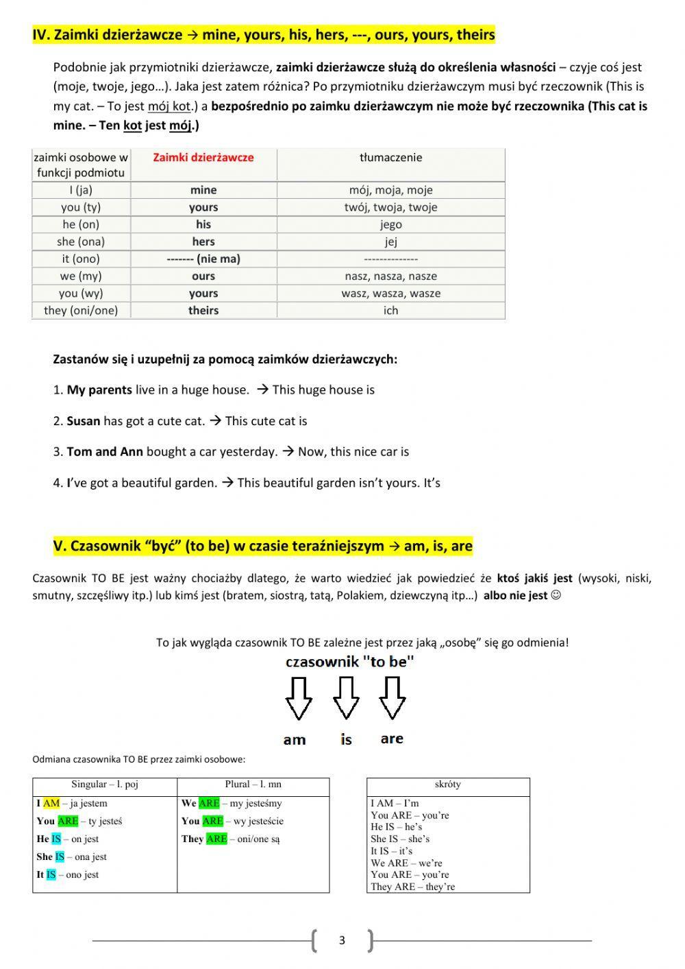 English grammar - gramatyka angielska (podstawy)
