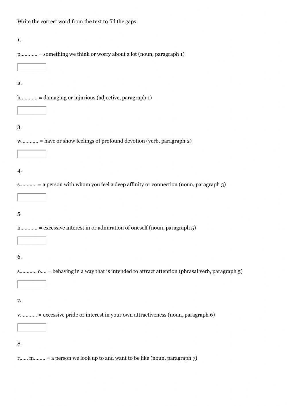 Reading 1º bachiller