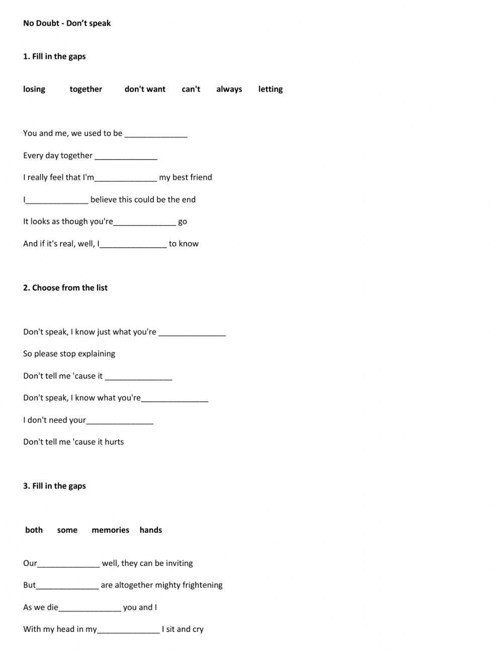 No Doubt - Don't Speak