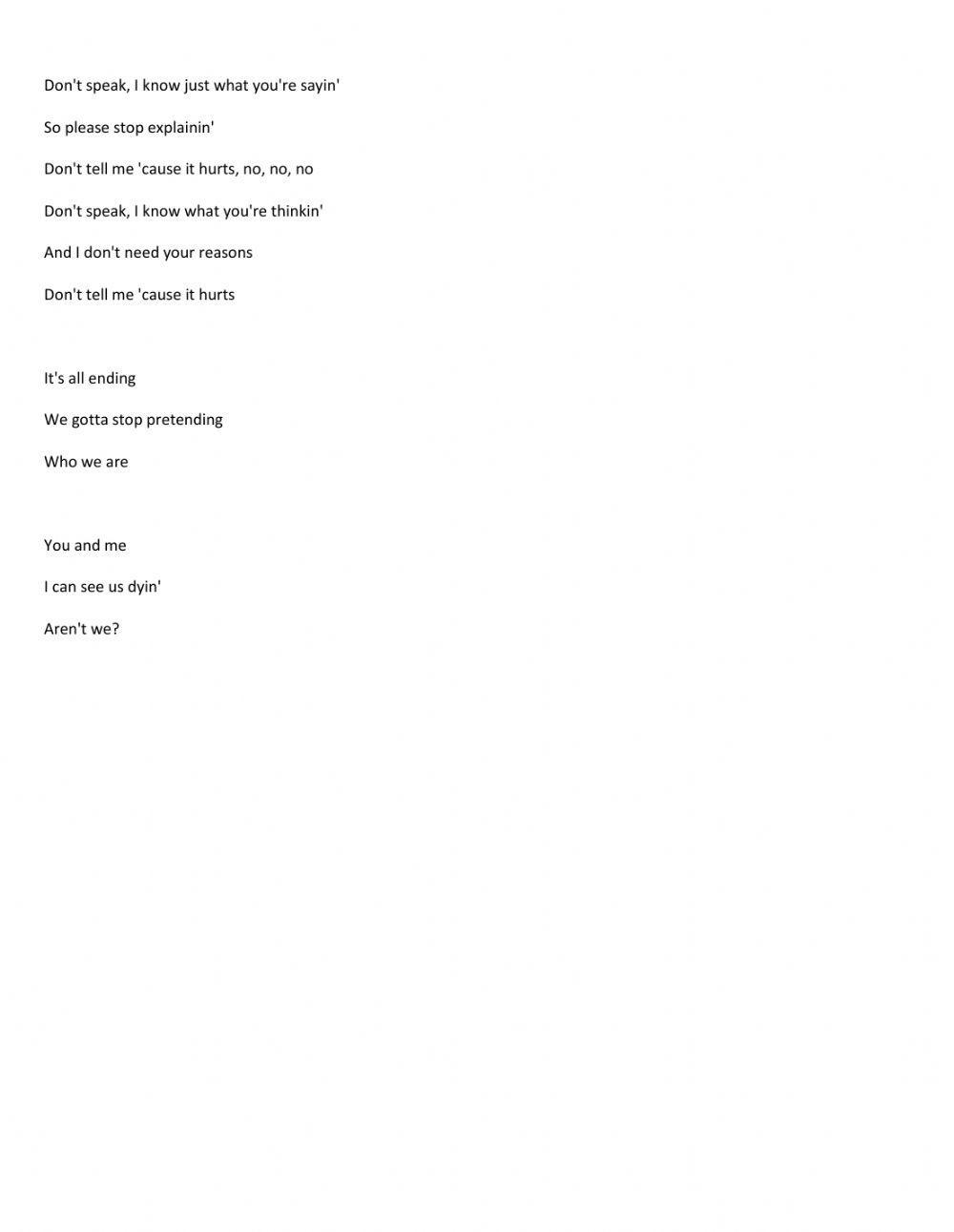 No Doubt - Don't Speak