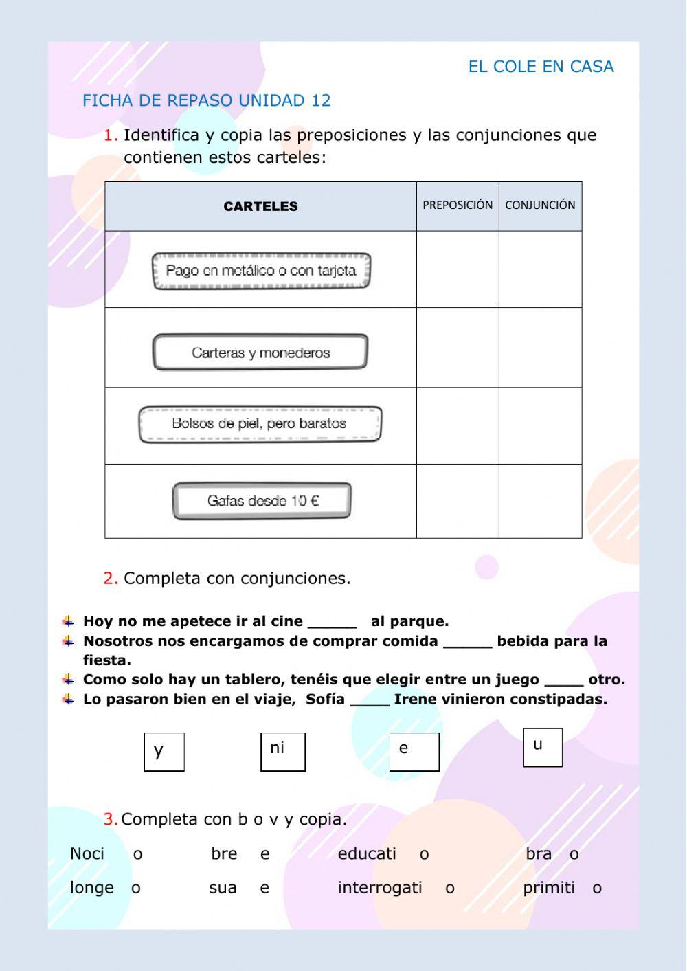 Actividades de repaso