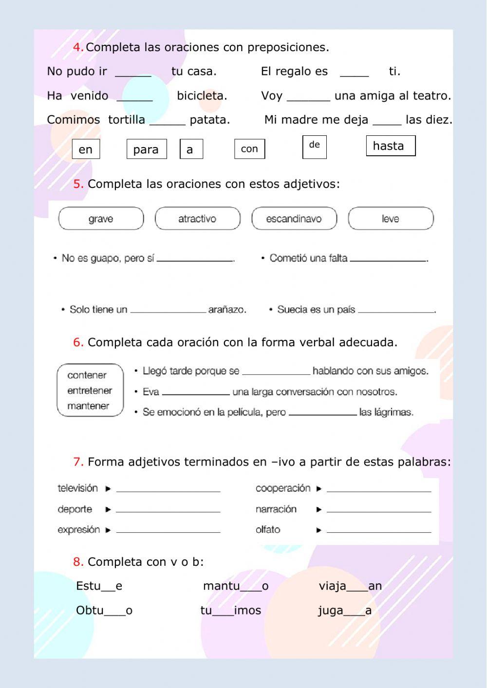 Actividades de repaso