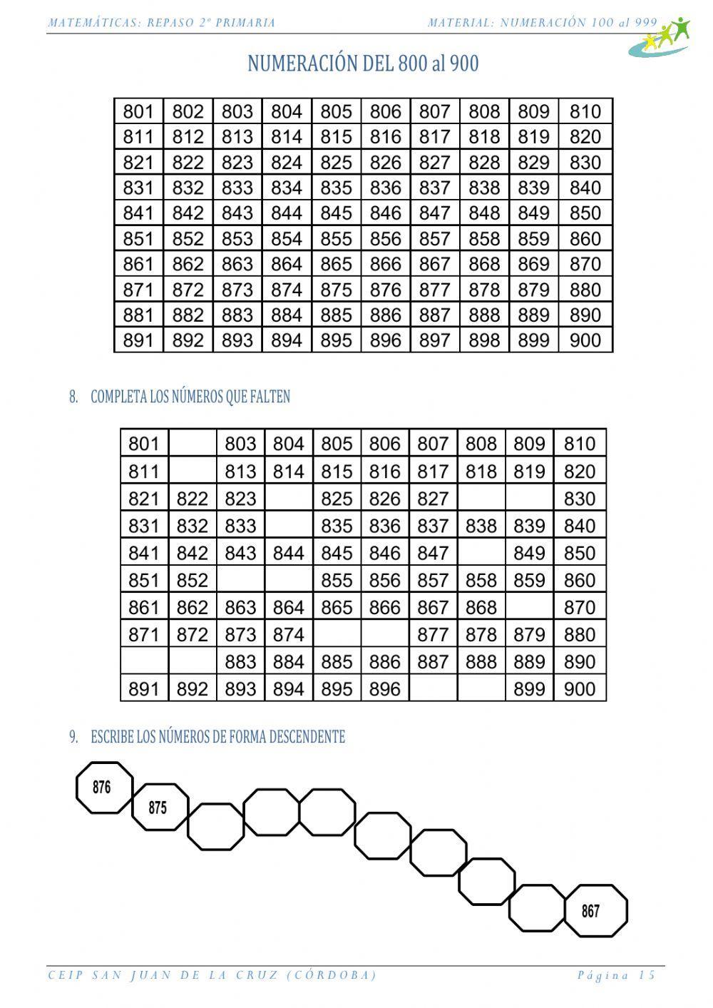 Actividades-numeración-800 al 900