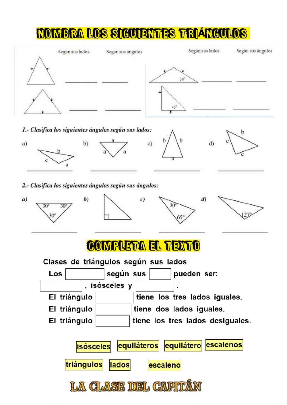Clasificación de triángulos 1