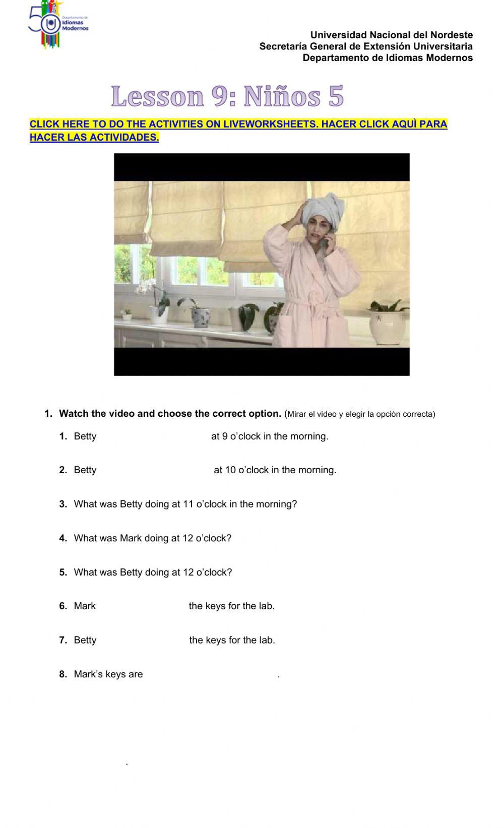 LESSON 9 NIÑOS 5
