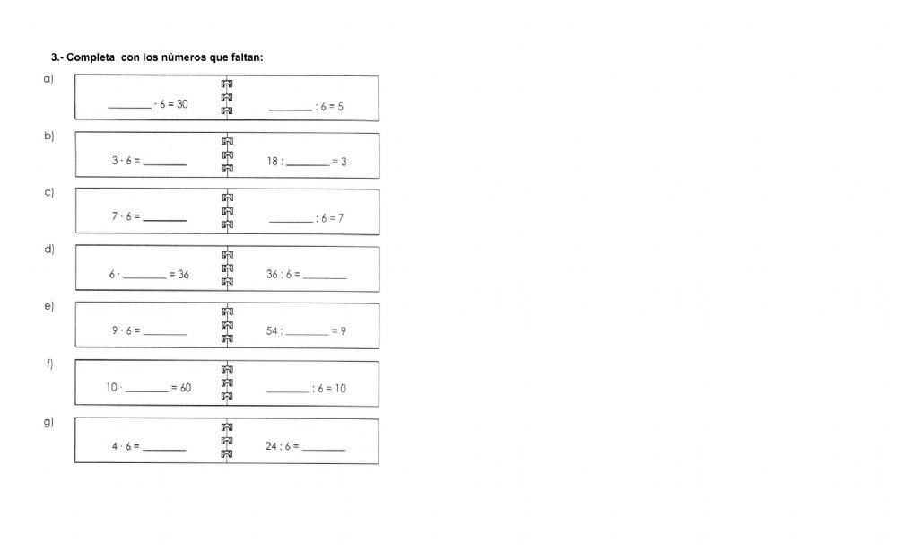Relación multiplicación y división