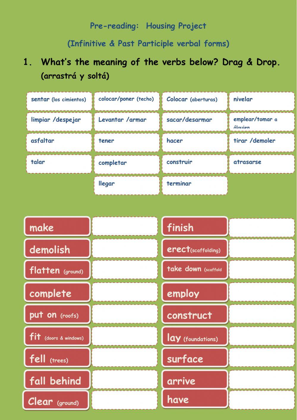 Present Perfect Tense - (1st. Part) Infintive & Past Participle