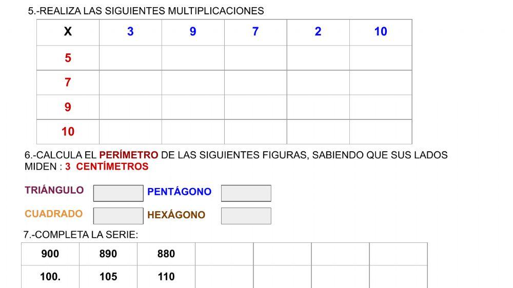 Ejercicio de repaso de matemáticas