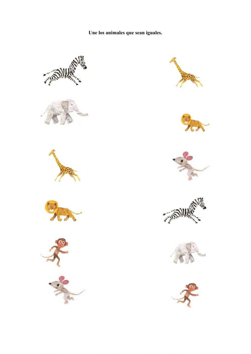 Unir los animales. ¿A qué sabe la Luna?