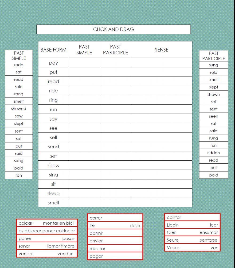 Quiz of verbs: to pay-to smell