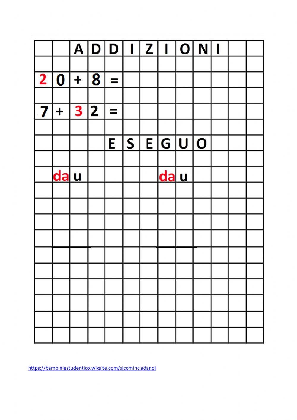 Addizioni in colonna