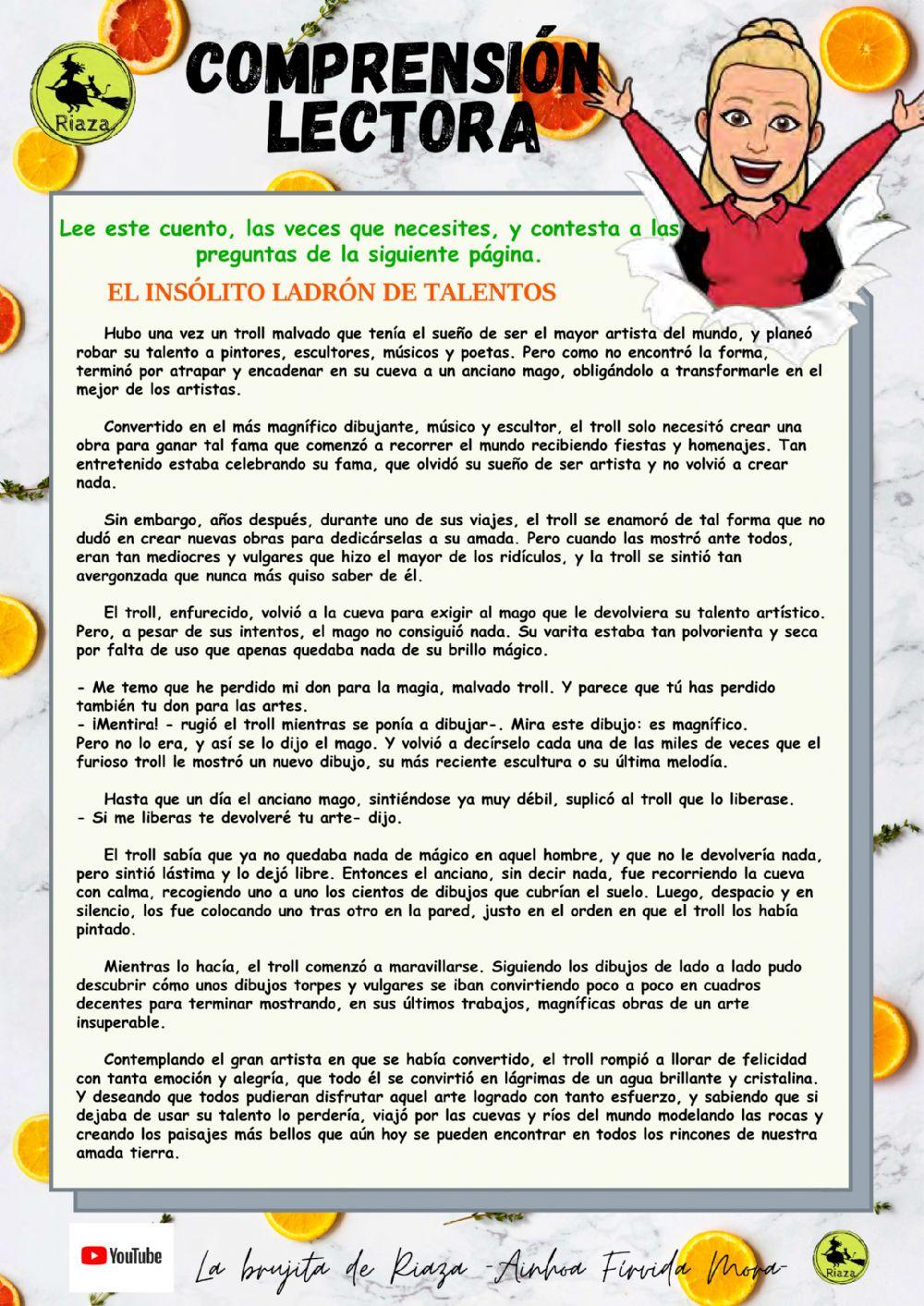 Comprensión lectora nº 1