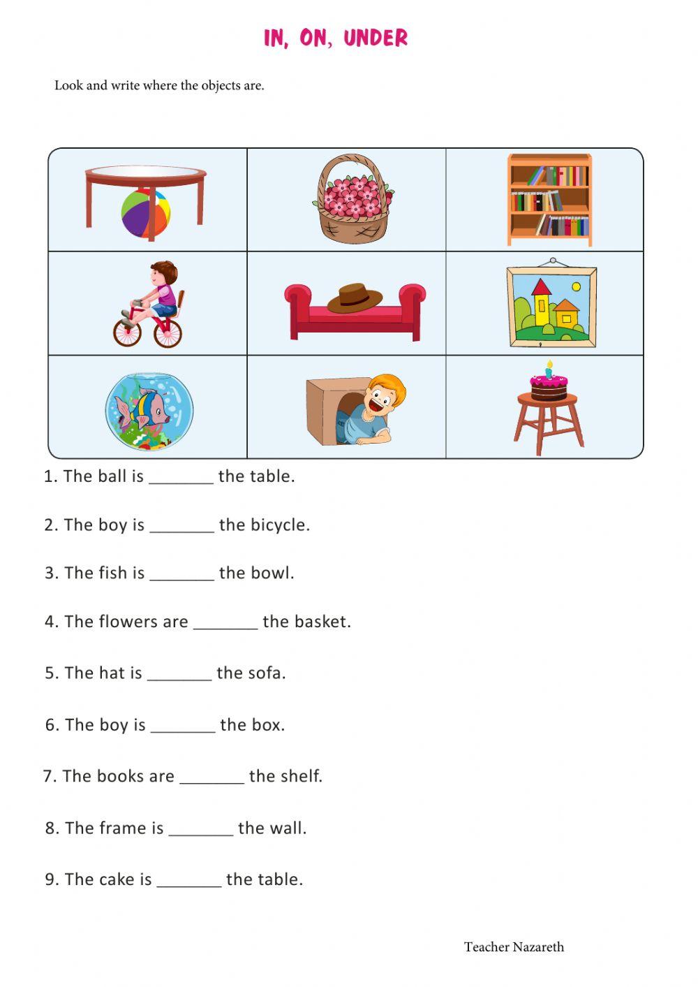 Prepositions of place Prepositions of place