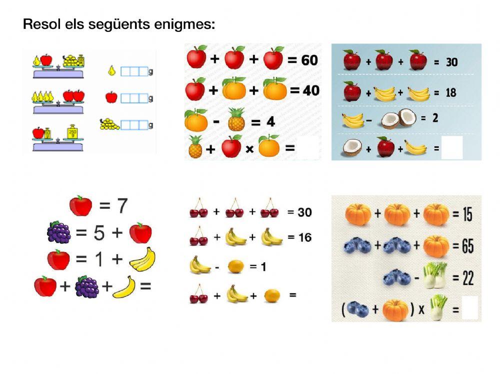 Fruites i verdures matemàtiques