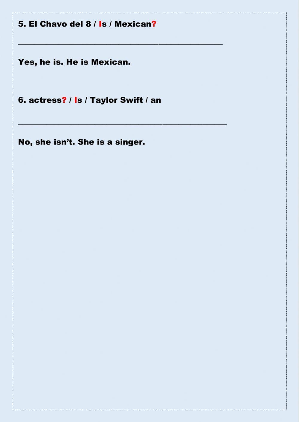 Put the sentences in order