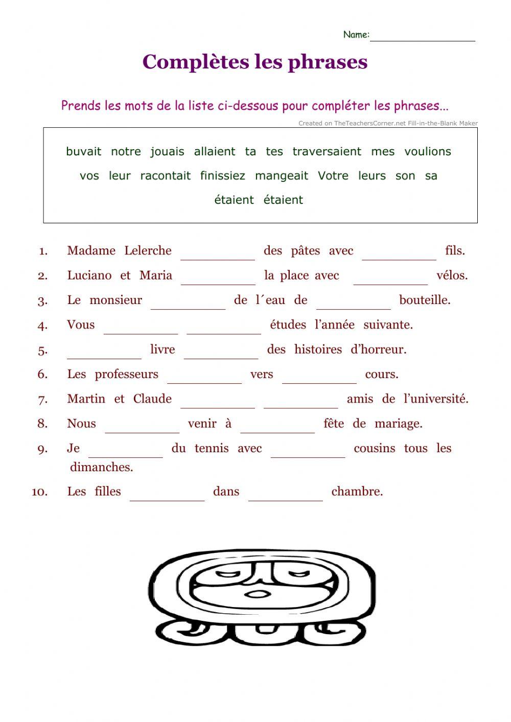 Compléter les phrases