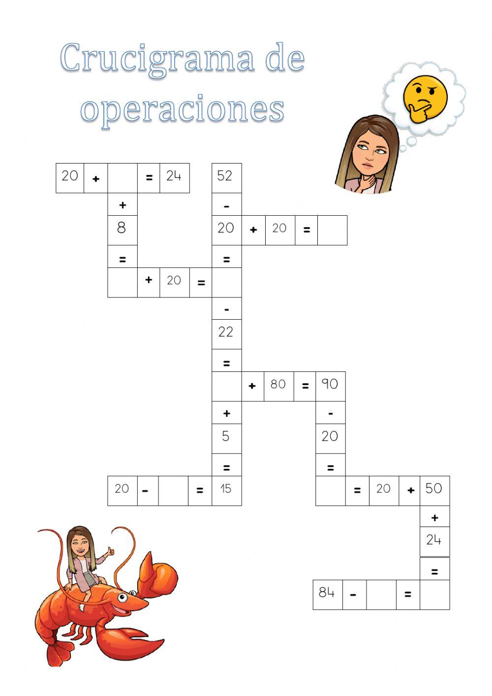 Crucigrama de operaciones