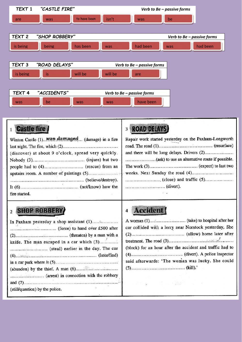 Passive Voice  (all tenses) - News Reports