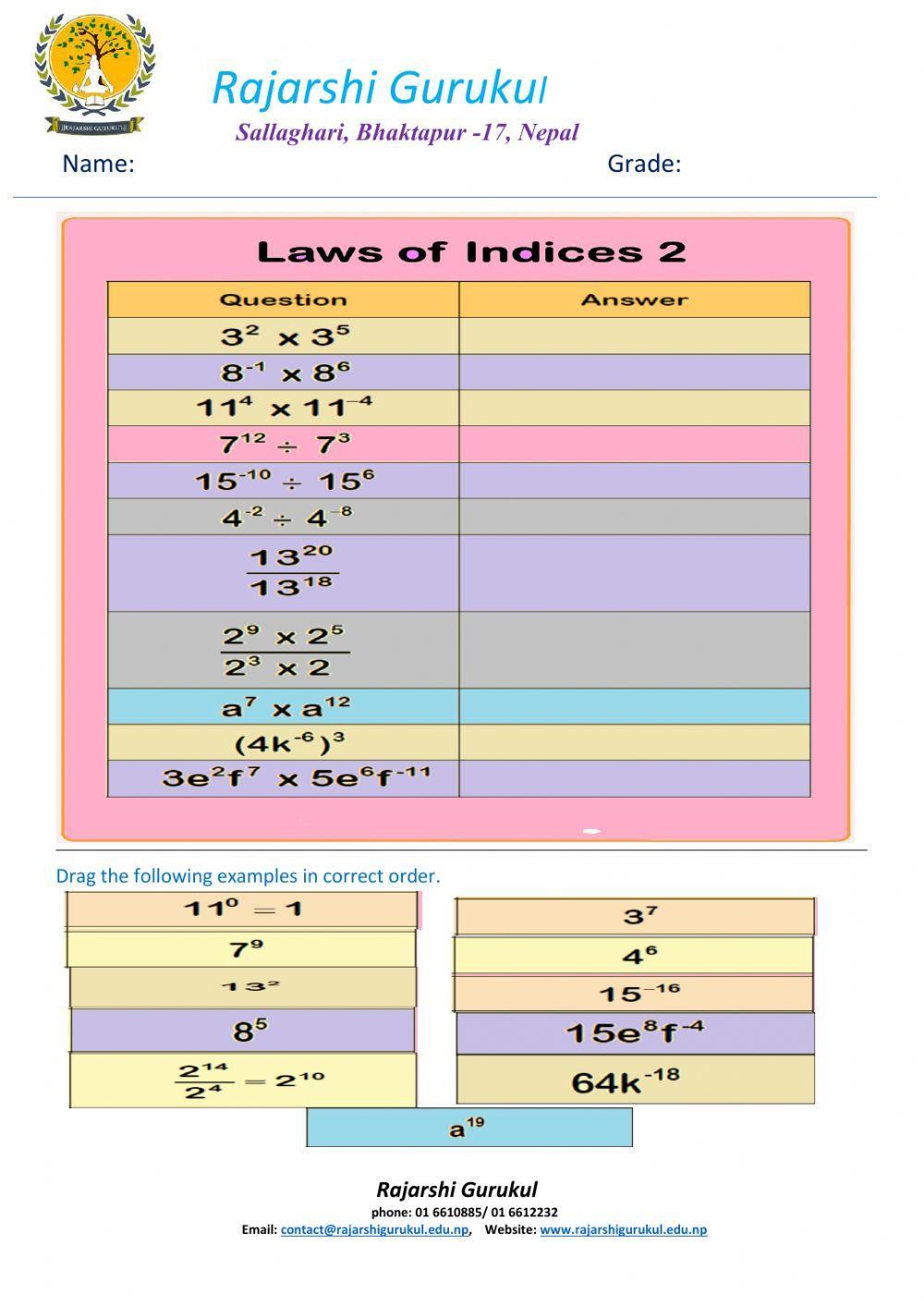 Algebraic expressions