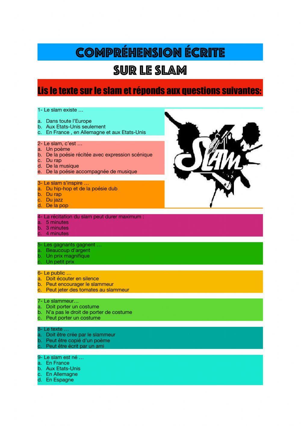 Découvre le slam