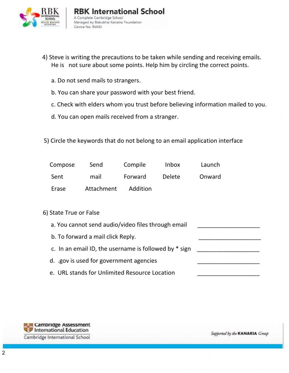 Communication using email