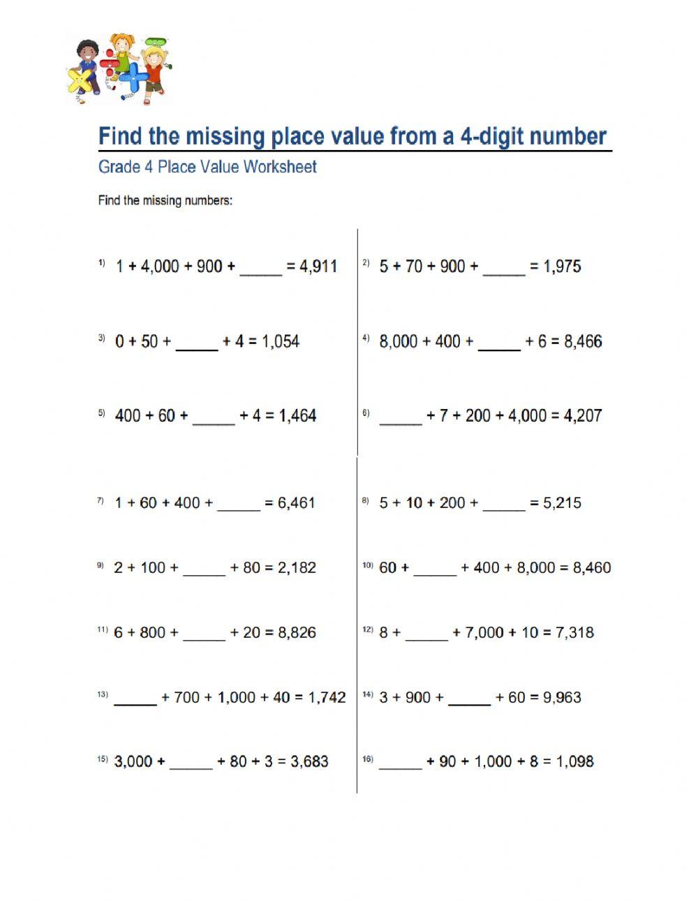 Place Value Worksheet