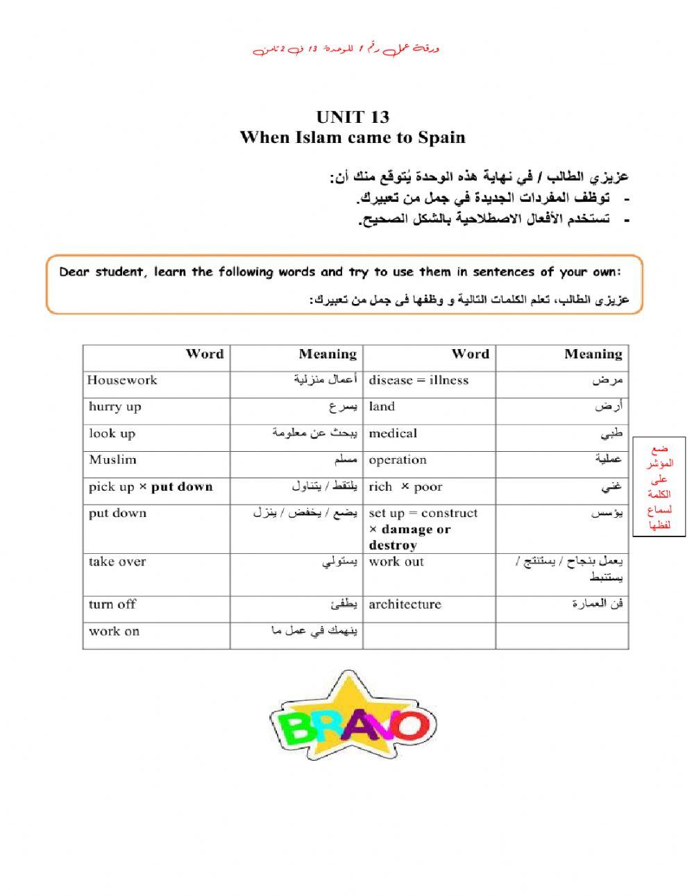 WorkSheet 1 Unit 13 T2 G8