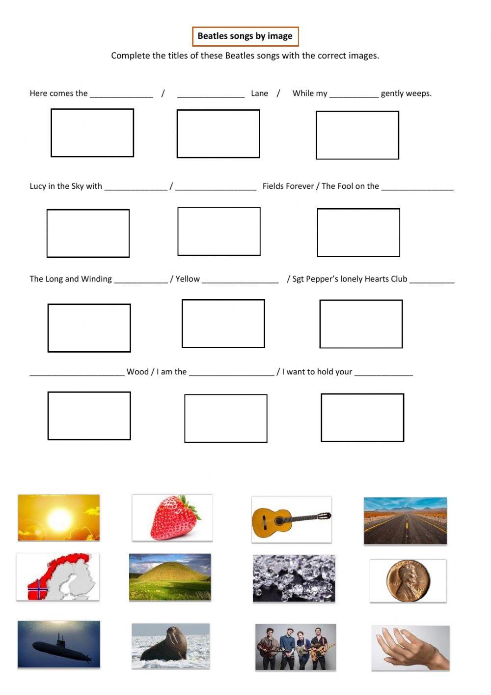 Beatles songs by image