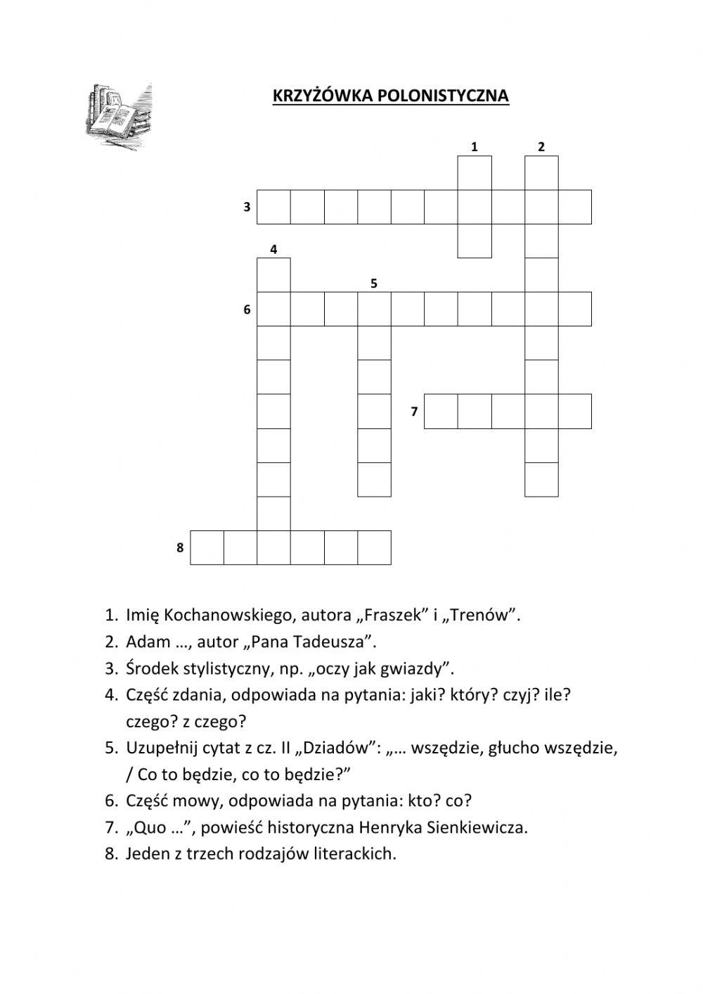Krzyżówka polonistyczna