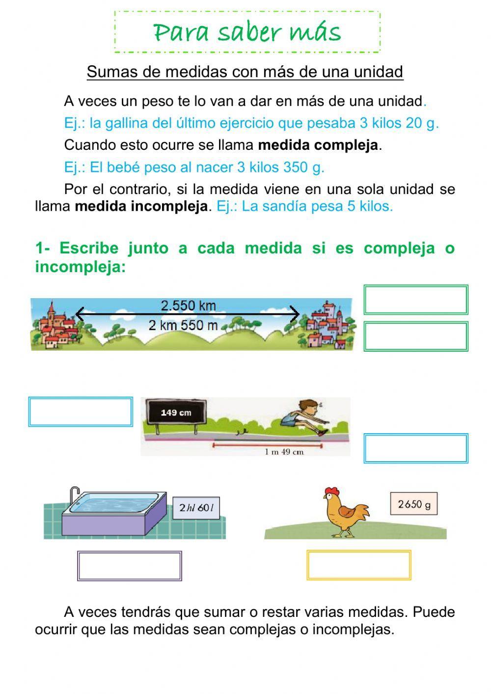 Medidas complejas e incomplejas