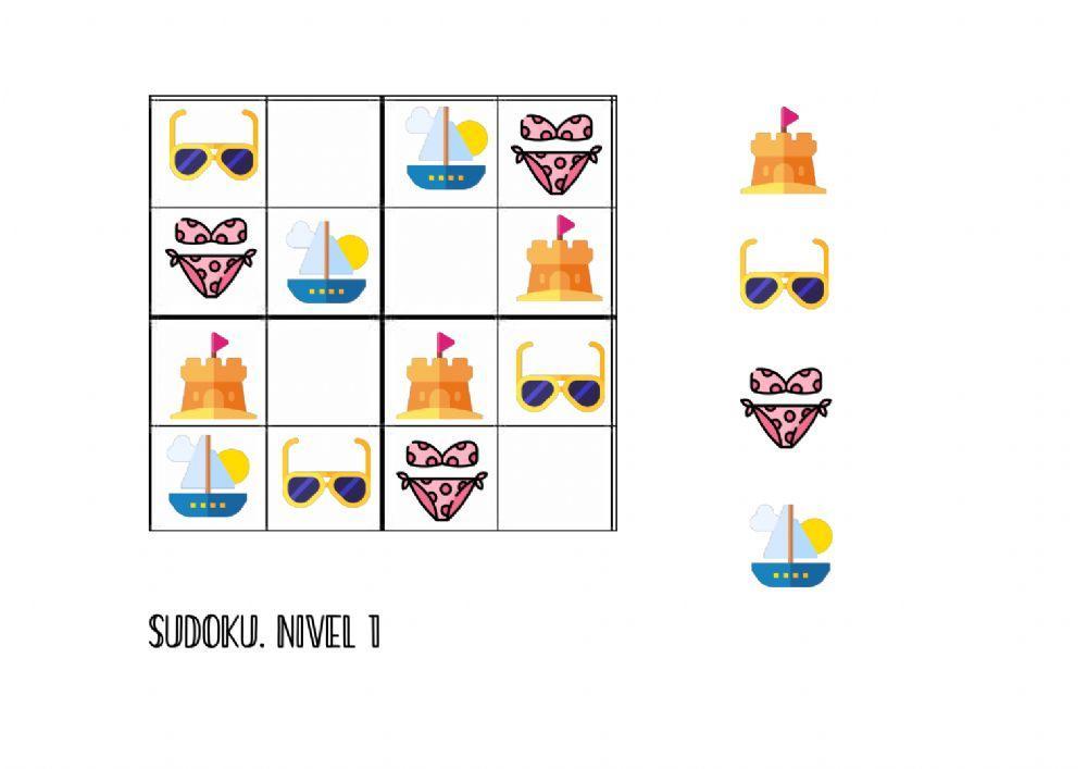 Sudoku del verano. Nivel fácil