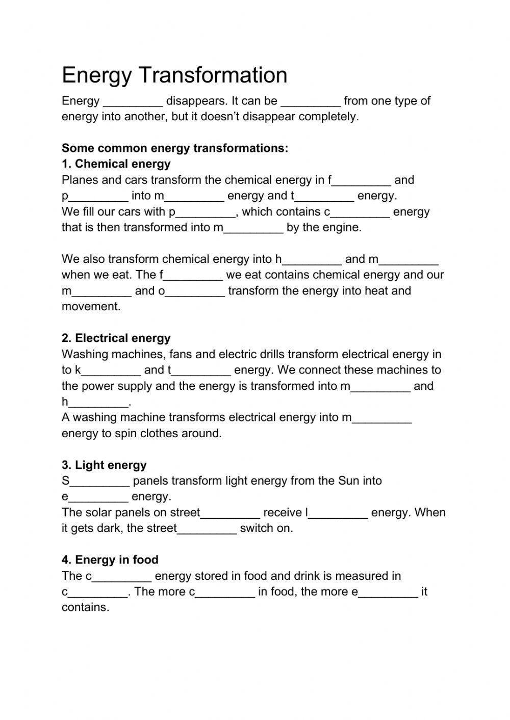 Energy Transformation