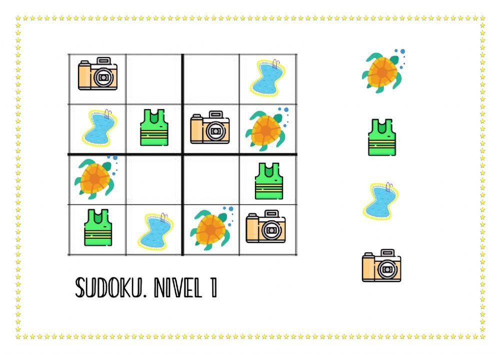 Sudoku del verano. Nivel fácil