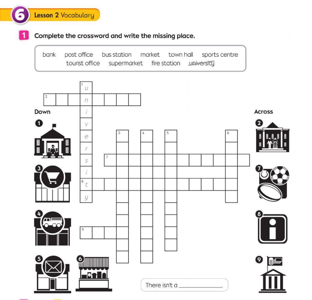 CROSSWORD: PLACES IN TOWN