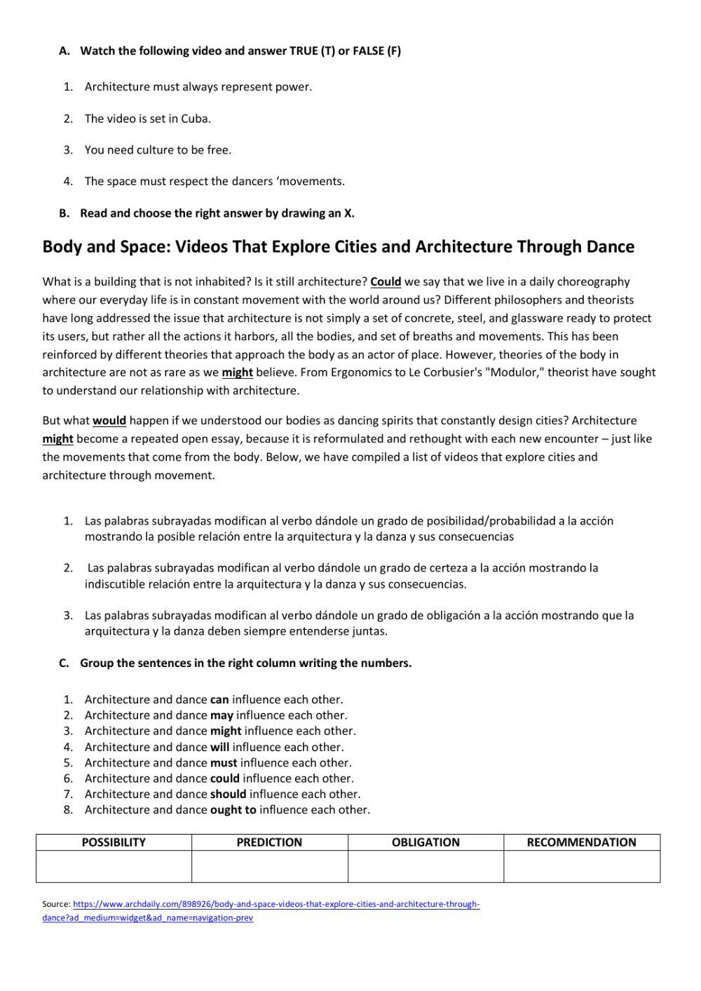 Architecture and dance