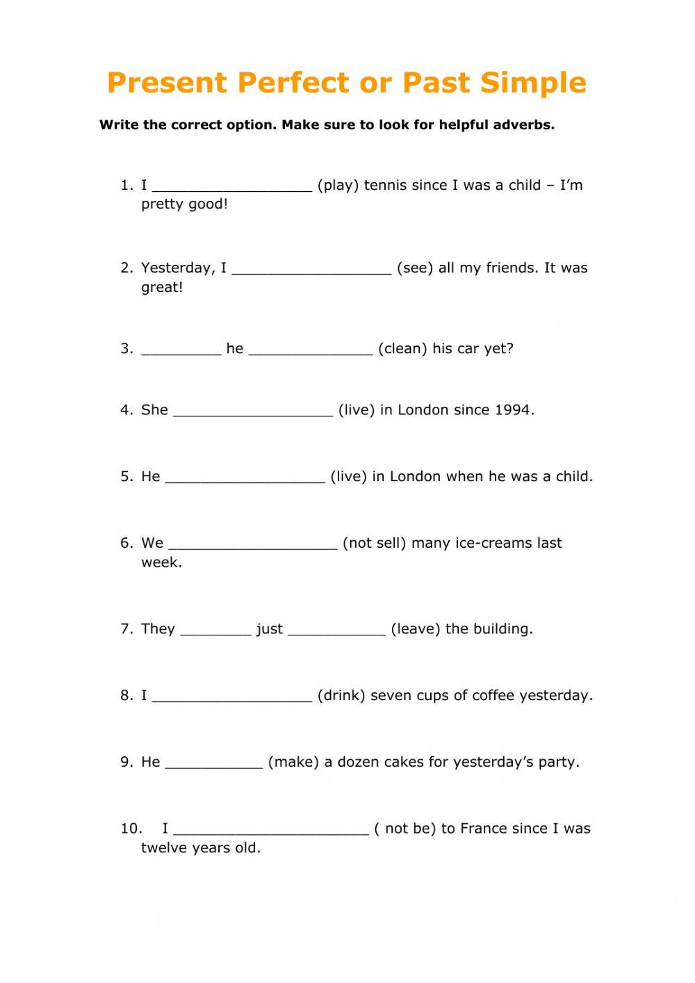 Present Perfect vs. Past Simple
