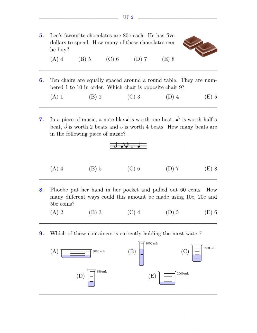 ACM Maths-level 2-Test 1 (2016)
