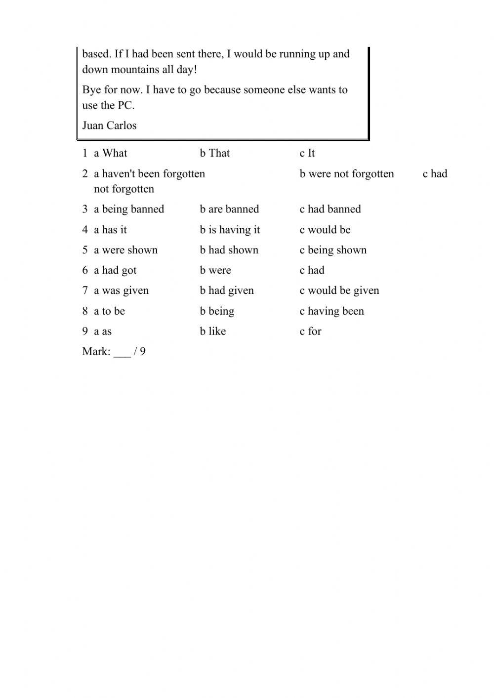 Solutions Advanced A test