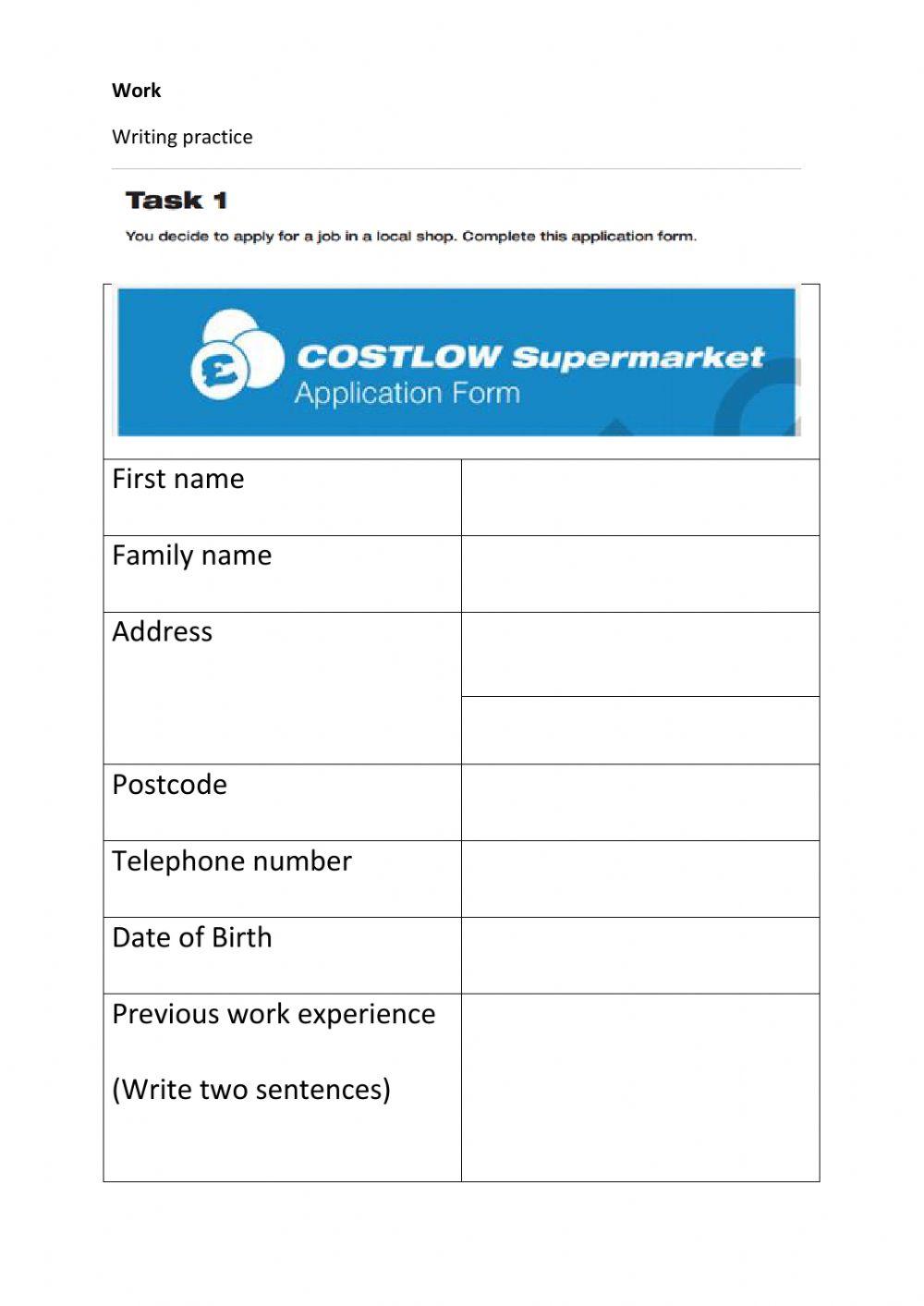 Application form (simple)